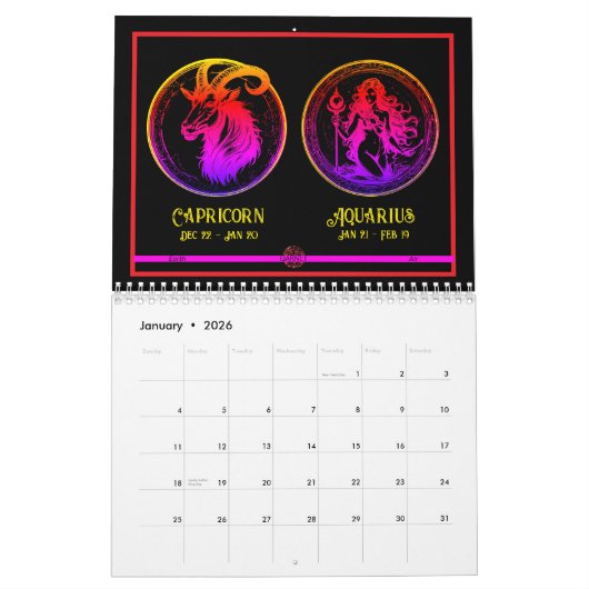 Astrologie Zodiac Kalender (Jan 2026)