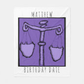 Astrologie Zodiac Libra Geburt Geburtsname Bkt Fleecedecke (Vorderseite)