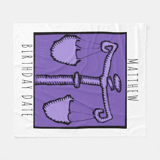 Astrologie Zodiac Libra Geburt Geburtsname Bkt Fleecedecke (Vorderseite (Horizontal))