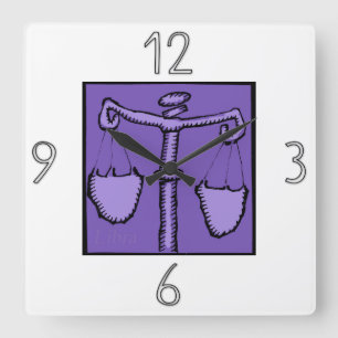 Astrologie Zodiac Libra Zeichen Geburtstagswall Uh Quadratische Wanduhr