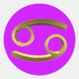 Astrologie Zodiac-Schild Krebs Gold Look Symbol El Runder Aufkleber