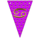 Astrologie Zodiac-Schild Krebs Gold Look Symbol El Wimpelkette (Dritte Fahne)