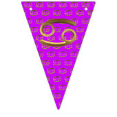 Astrologie Zodiac-Schild Krebs Gold Look Symbol El Wimpelkette (Zweite Fahne)