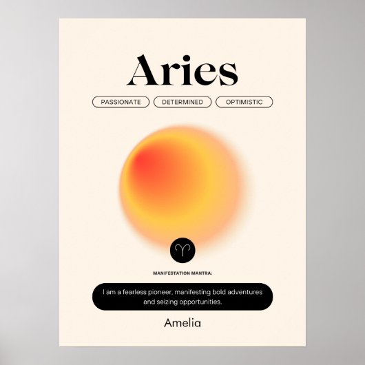 Astrologie Zodiac Sign Aries Poster (Vorne)