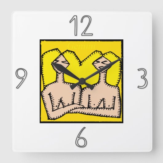Astrologie Zodiac Sign Gemini Wall Uhr (Vorderseite)