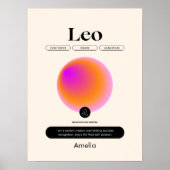 Astrologie Zodiac Sign Leo Saison Poster (Vorne)