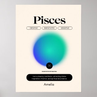 Astrologie Zodiac Sign Pisces Poster
