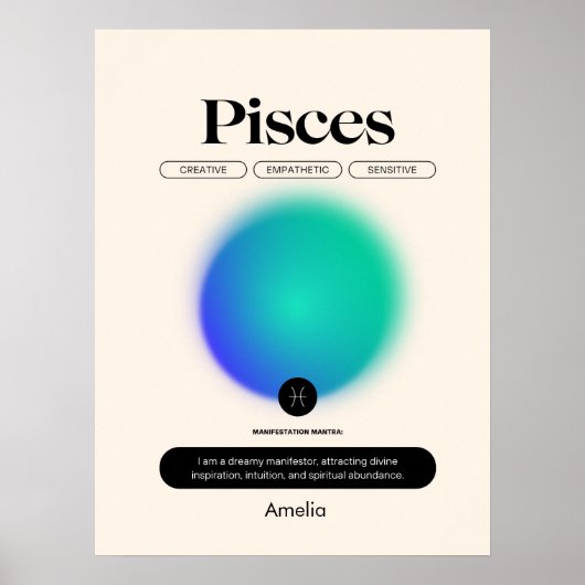 Astrologie Zodiac Sign Pisces Poster (Vorne)