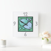 Astrologie Zodiac Sign Pisces Wall Clock Quadratische Wanduhr (Zuhause)