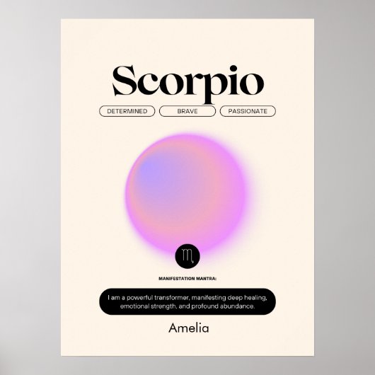 Astrologie Zodiac Sign Scorpio Poster (Vorne)