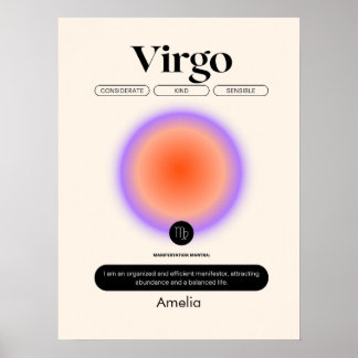 Astrologie Zodiac Sign Virgo Geburtstagsfeiertag P Poster