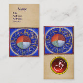 ASTROLOGIE, ZODIAKALE ZEICHEN, VIER ELEMENTE Astro Visitenkarte (Vorne/Hinten)
