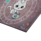 Astrologische Fische Niedliche Katze Zodiac Wheel Schneidebrett (Ecke)
