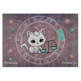 Astrologische Libra Niedliche Katze Zodiac Wheel P Schneidebrett