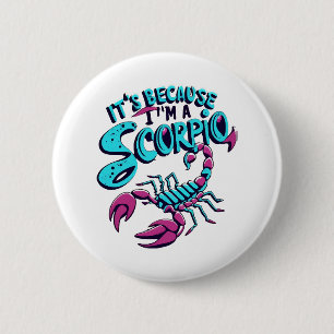 Astrologische Skorpion-Schwingungen Vintage-Tierkr Button