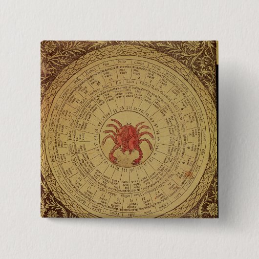 Astrologische Tabelle des Krebses Button (Vorderseite)