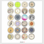 astrologische Tierdiagramme Himmelskunst-Collage Aufkleber (Blatt)