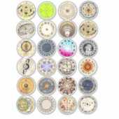 astrologische Tierdiagramme Himmelskunst-Collage Aufkleber (Vorderseite)