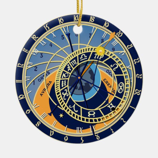 Astrologische Uhr Prags Keramik Ornament (Vorne)