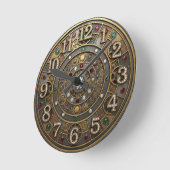Astrologische Uhr, Steampunk, Industrie, Edelstein Runde Wanduhr (Winkel)