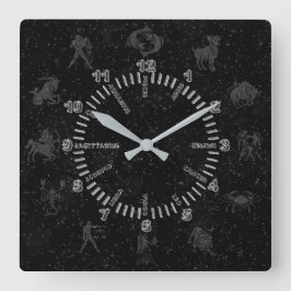 Astrologische Zeichen Quadratische Wanduhr