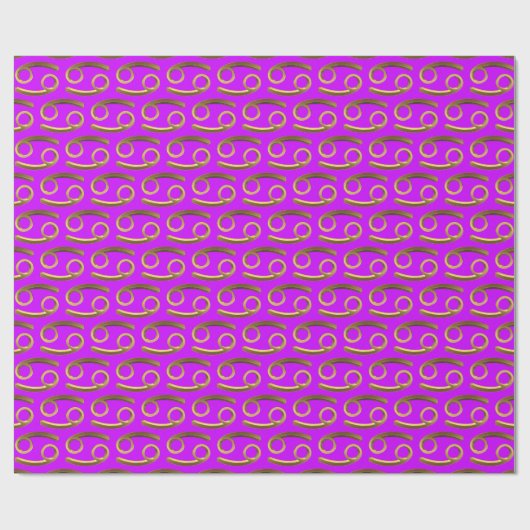 Astrologische Zodiaka-Zeichen Signieren Krebs Gold Geschenkpapier (Flach)