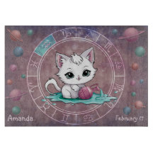 Astrologischer Aquarius Niedliche Katze Zodiac Whe