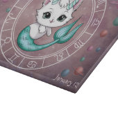 Astrologisches Capricorn Niedliche Katze Zodiac Wh Schneidebrett (Ecke)