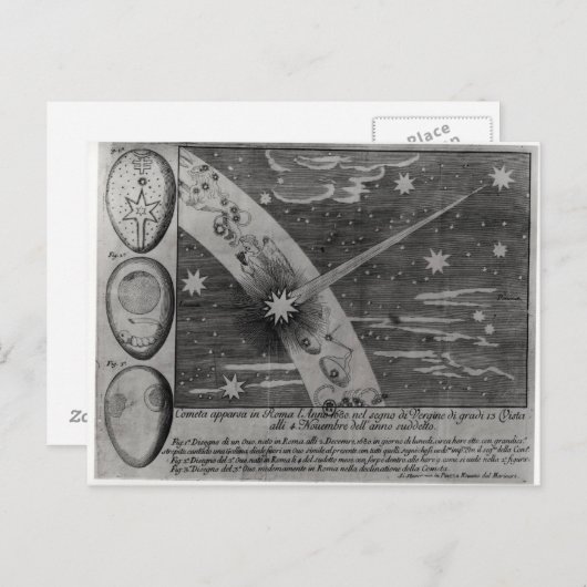 Astrologisches Diagramm des Kometen Postkarte (Vorne/Hinten)