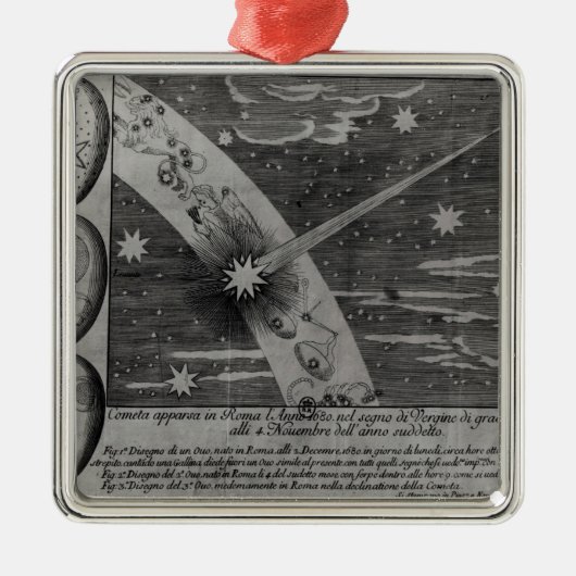 Astrologisches Diagramm des Kometen Silbernes Ornament (Vorne)