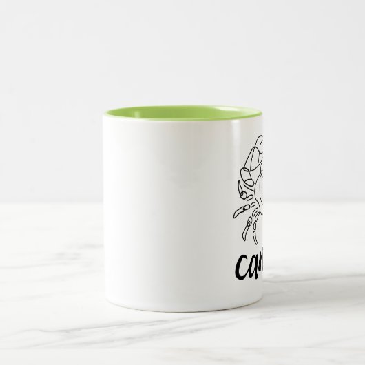 Astrologisches Geburtszeichen Krebs Farbe grün Zod Zweifarbige Tasse (Mittel)
