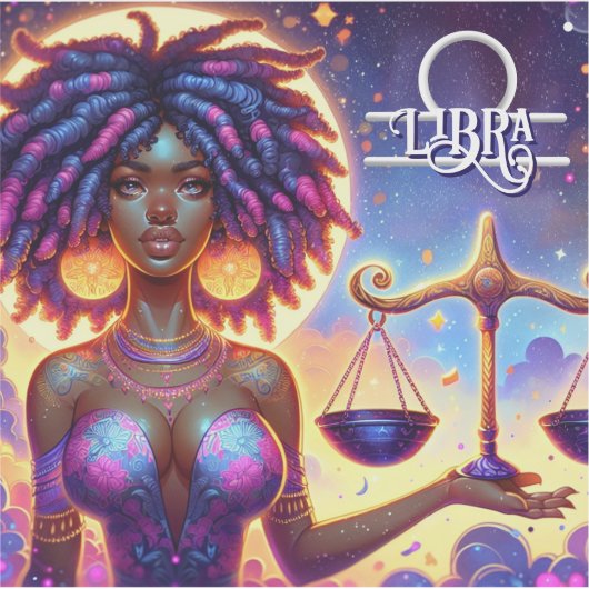 Astrologisches Horoskop Signalibra Aufkleber (Vorderseite)