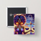 Astrologisches Horoskop Signalibra Button (Vorne & Hinten)