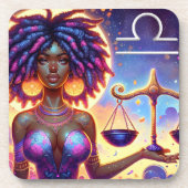 Astrologisches Horoskop Signalibra Getränkeuntersetzer (Vorderseite)