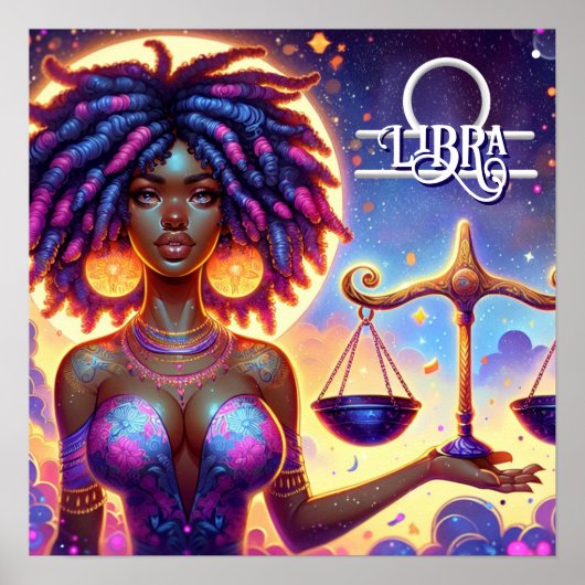 Astrologisches Horoskop Signalibra Poster (Vorne)