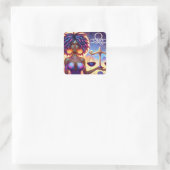 Astrologisches Horoskop Signalibra Quadratischer Aufkleber (Tasche)