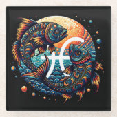 Astrologisches Horoskop-Syndrom Glasuntersetzer (Vorderseite)