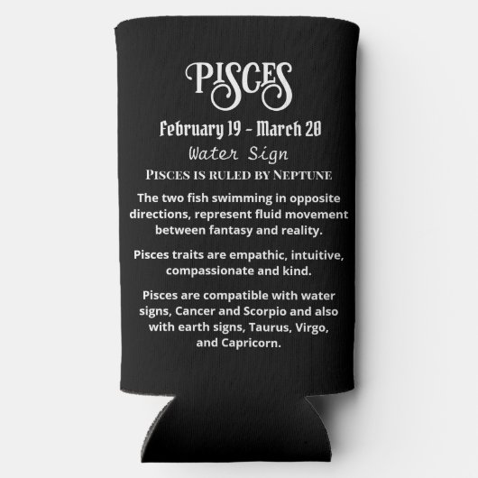 Astrologisches Horoskop-Syndrom Selters Dosenkühler (Rückseite)