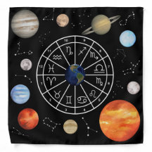 Astrologisches Natalrad Tarot/Altar Tuch Bandana