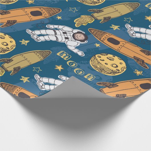 Astrologisches Raumflugmuster des Monkey Geschenkpapier (Ecke)