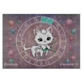 Astrologisches Sagittarius Niedliche Katze Zodiac Schneidebrett