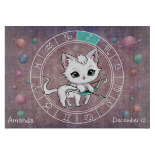 Astrologisches Sagittarius Niedliche Katze Zodiac  Schneidebrett
