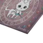 Astrologisches Sagittarius Niedliche Katze Zodiac  Schneidebrett (Ecke)