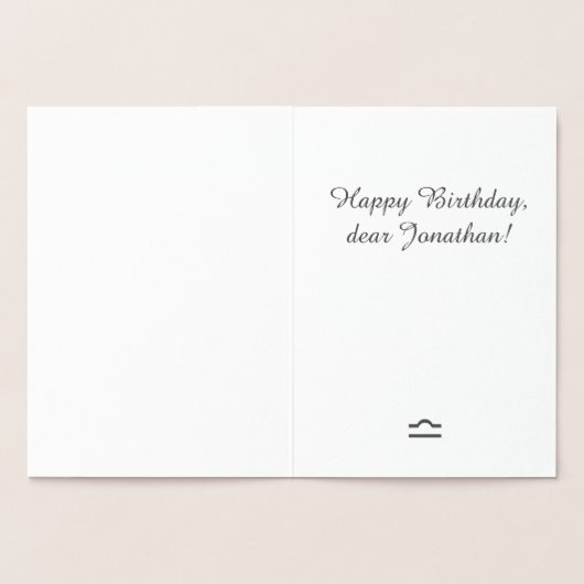 Astrologisches Signieren von Libra Silver Decoder Folienkarte (Innenseite)