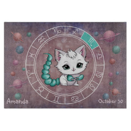 Astrologisches Skorpio Niedliche Katze Zodiac Whee Schneidebrett