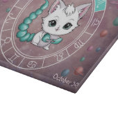 Astrologisches Skorpio Niedliche Katze Zodiac Whee Schneidebrett (Ecke)
