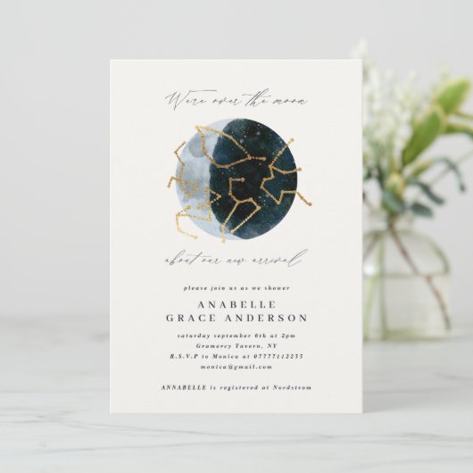 Astrologisches Skript Aquarellmond Sternzeichen (Stehend Vorderseite)