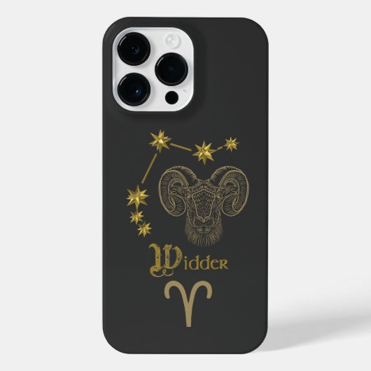 Astrologisches Sternzeichen Widder - Gold iPhone Hülle (Rückseite)