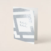 Astrologisches Zeichen Aquarius Silver Custom Text Folienkarte (Vorderseite)