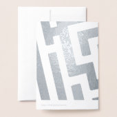 Astrologisches Zeichen Aquarius Silver Custom Text Folienkarte (Rückseite mit Umschlag)